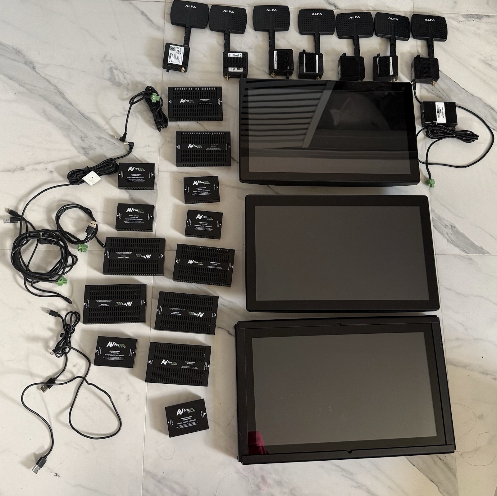 AVPro Edge Network AV System Lot AC-PE-PD AC-PE-PSE ALFA Antennas Touch Screens