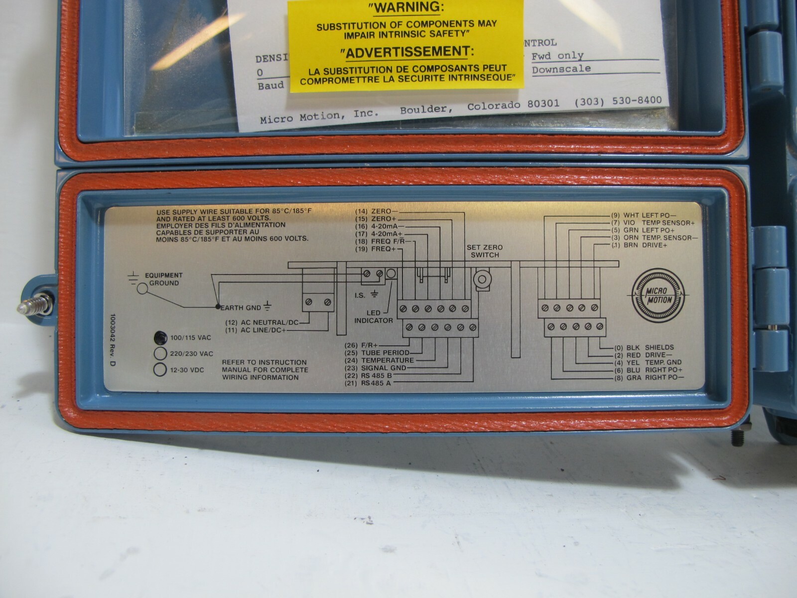 Micro Motion RFT9712 1KNU Remote Flow Transmitter RFT97121KNU RFT Mass Sensor