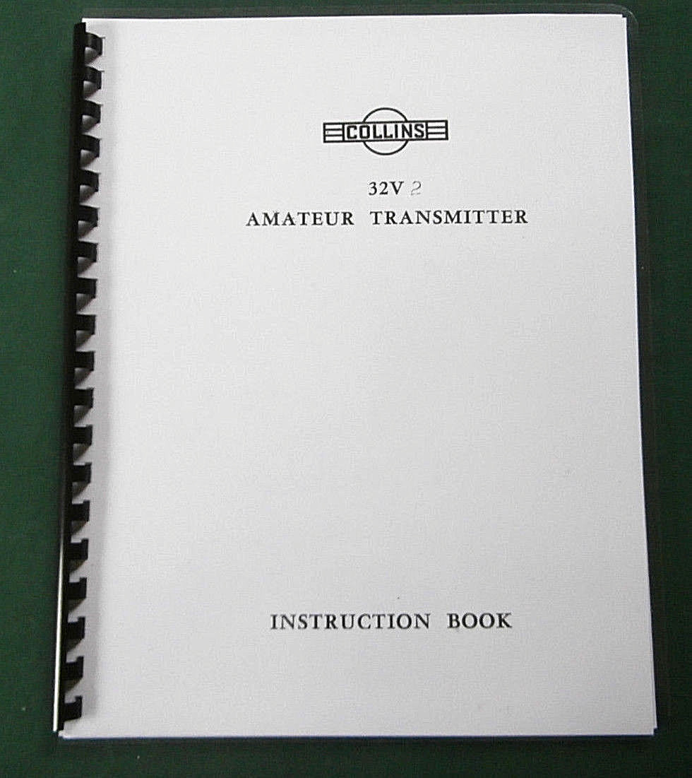 Collins 32V-2 Instruction Manual: W/ 11"X17" Schematic & Protective Covers!