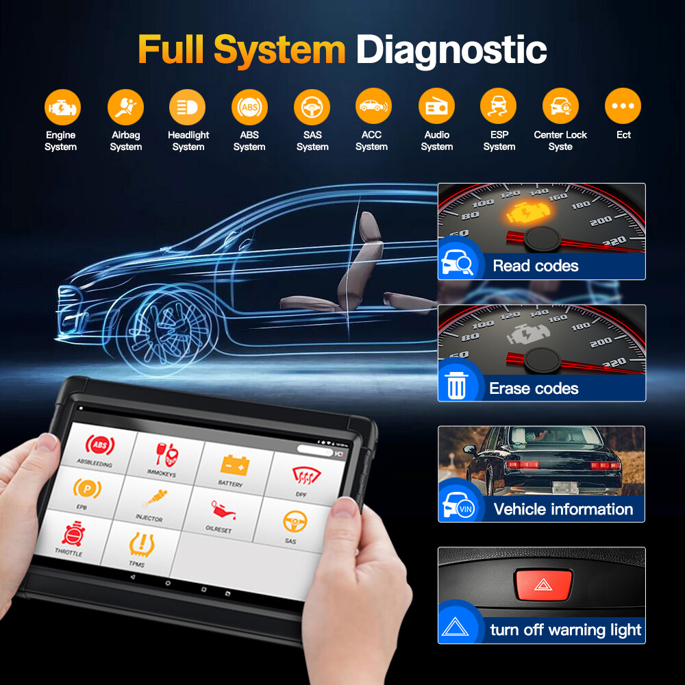 Car All System Bidirectional OBDII Scanner Diagnostic Scan Tool Code Reader SRS