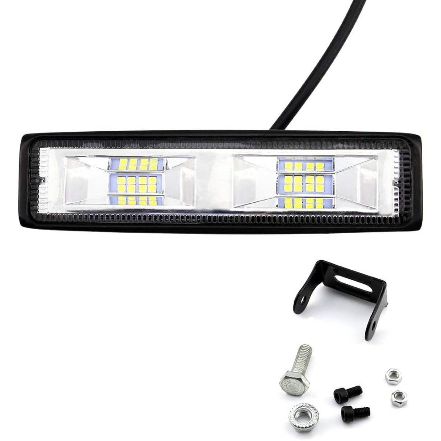 2 Pcs Snow Removal Vehicle LED Spotlight 48W 16LED LED Light Bar 12v-24v