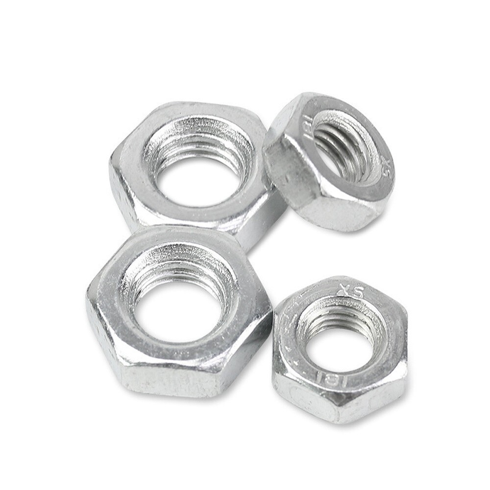 M3 M4 M5 M6 M8 M10 M12 Hex Full Nuts Hexagon Nut DIN934 Carbon Steel Galvanized