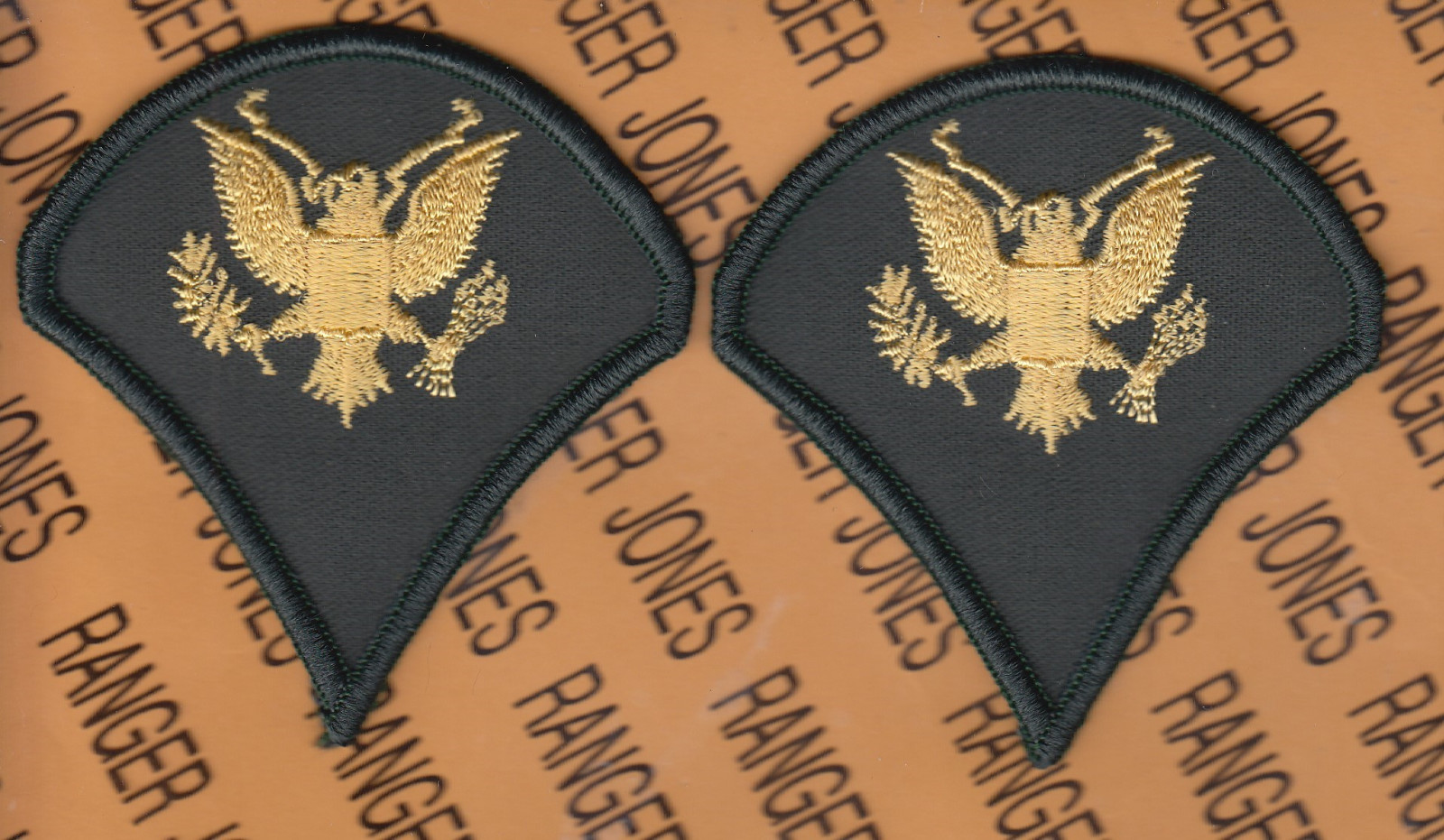 US Army E-4 Specialist Fourth Class Spec-4 Male Class A NOS ~3.5" patch set m/e