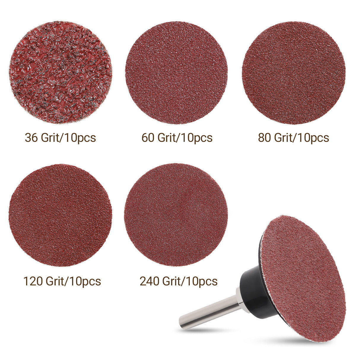 51x 2 inch 36 60 80 120 240 Grit Roll Lock Die Grinder Quick Change Sanding Disc