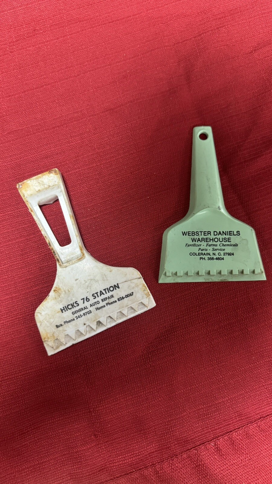 Vintage ICE Scraper Lot Of Two (2) Auto Memorabilia
