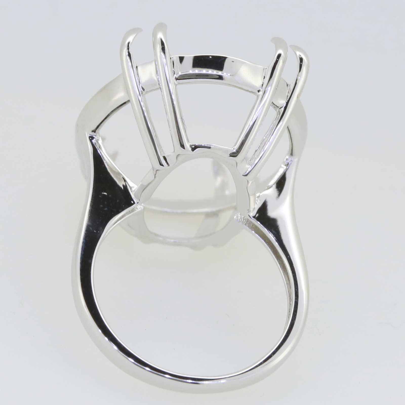 Sterling Silver Semi Mount Ring Setting Oval OV 27X21mm