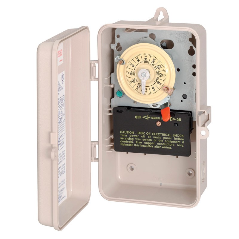 Intermatic T104P3 Cream 277V 3W Programmable Mechanical Timer Switch 10 Hx4 in.
