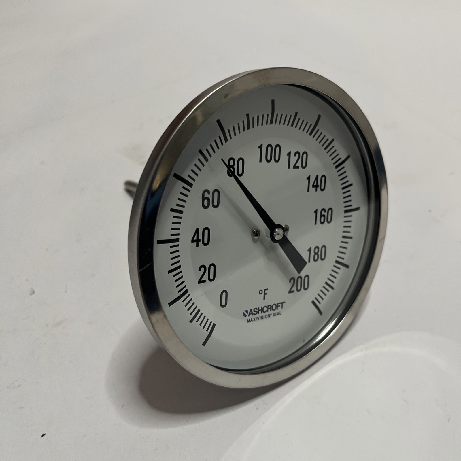 Ashcroft 50EI60E025 0-200deg F Dial Thermometer 5” Dial 2.5” Stem Everyangle