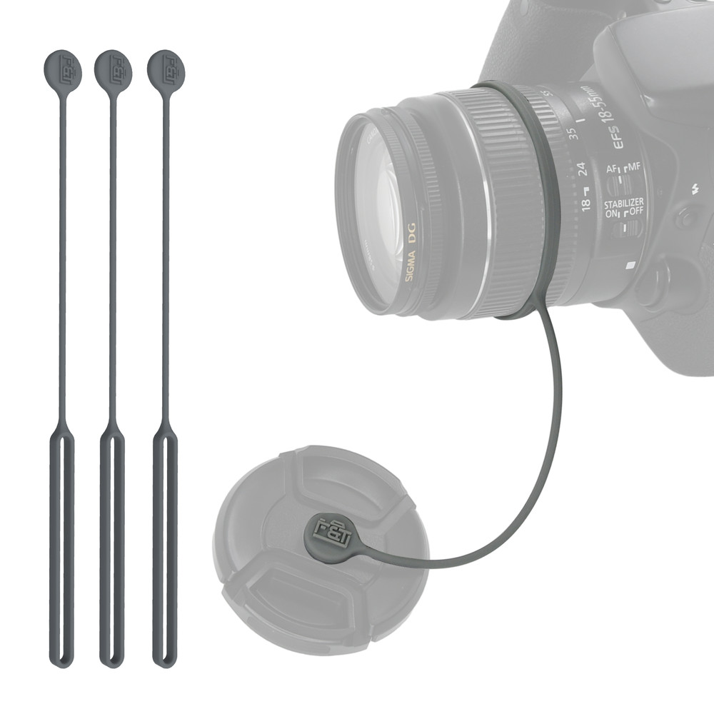 Silicone Camera Lens Cap Keeper Holder with 3M Adhesive Universal Lens Cap Leash