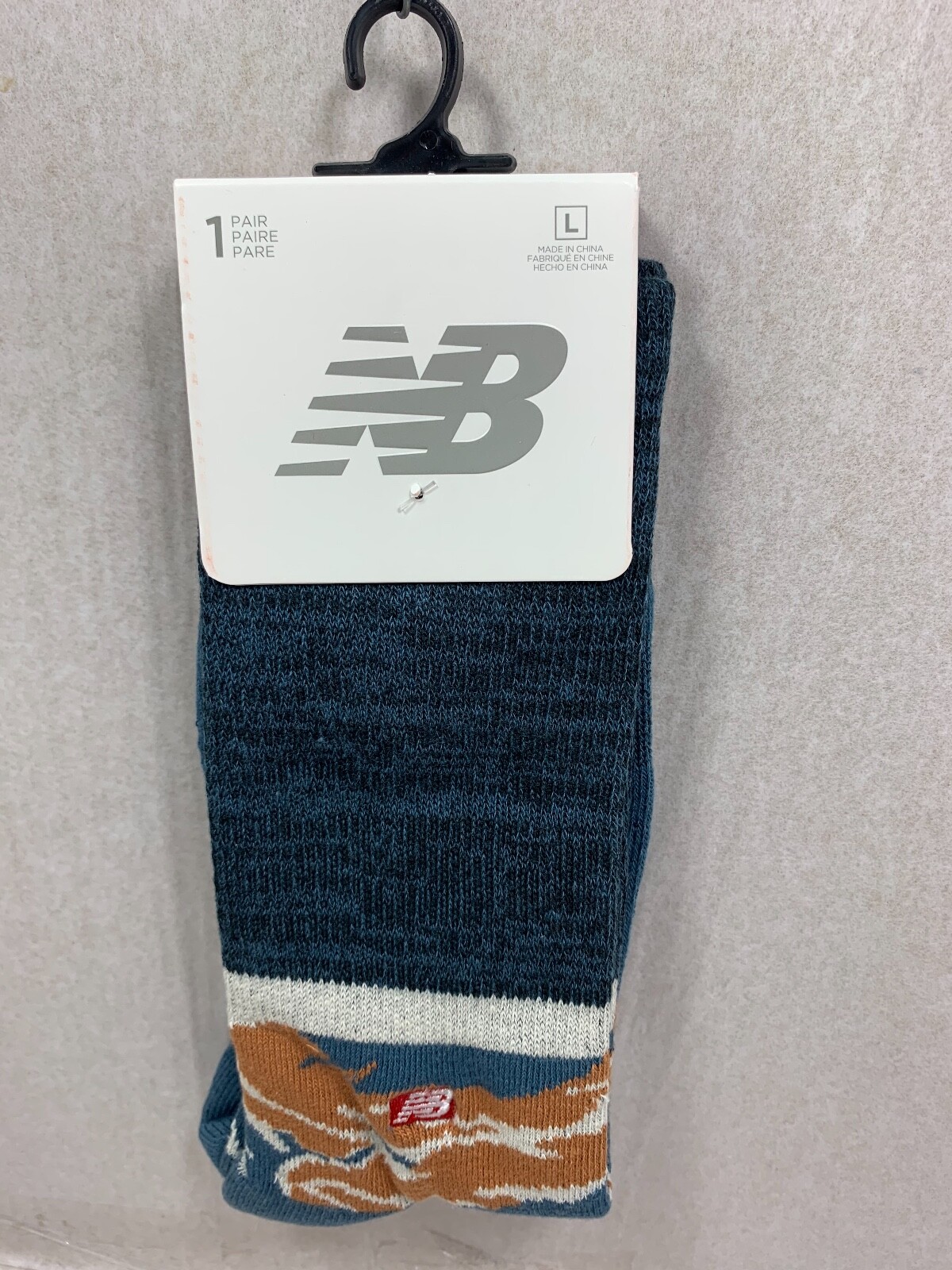 ONE PAIR NEW MENS NEW BALANCE LIFESTYLE CREW SOCKS SIZE LARGE MSRP $13.00
