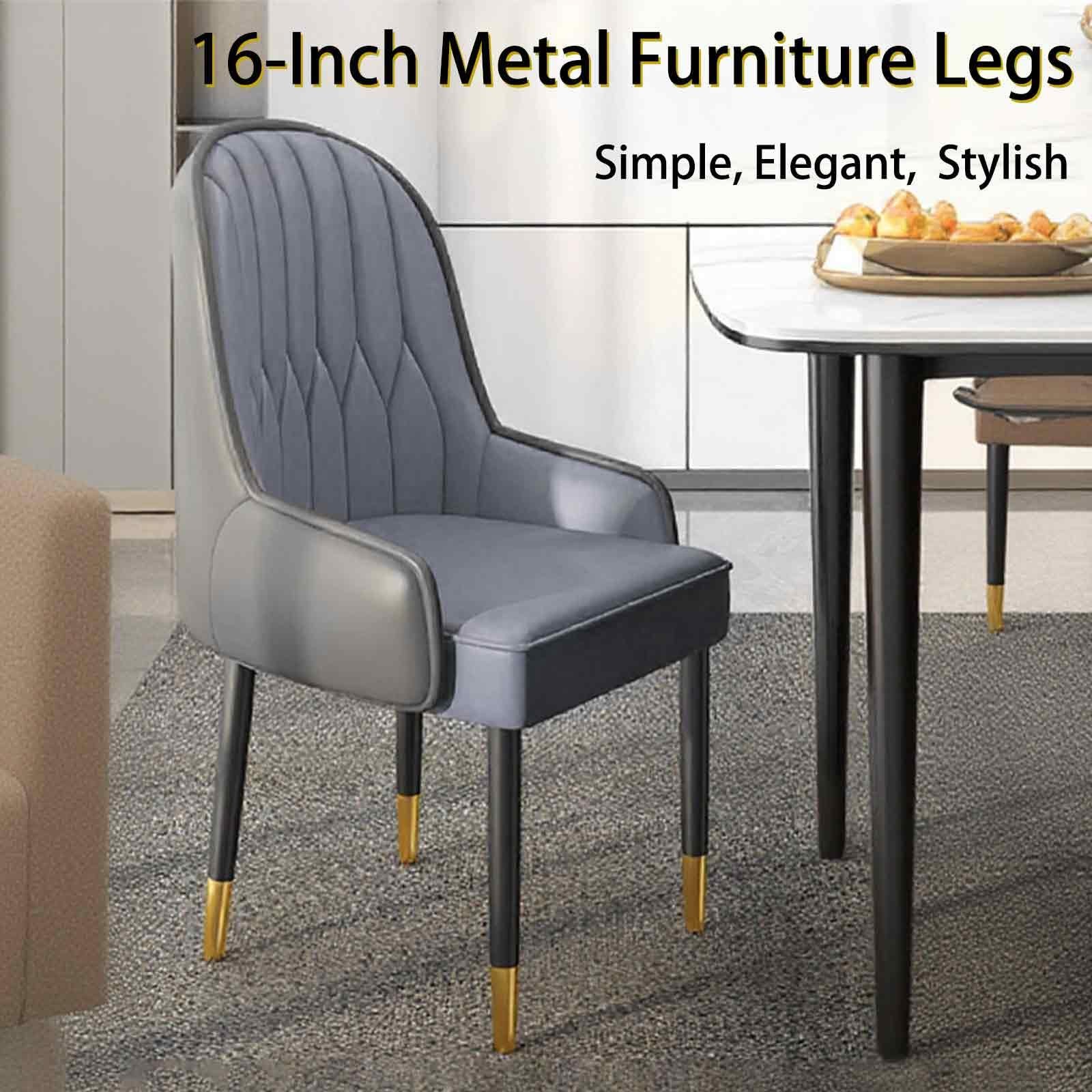 16 Inch Furniture Legs Black and Gold Heavy Duty Metal Replacement Legs for C...