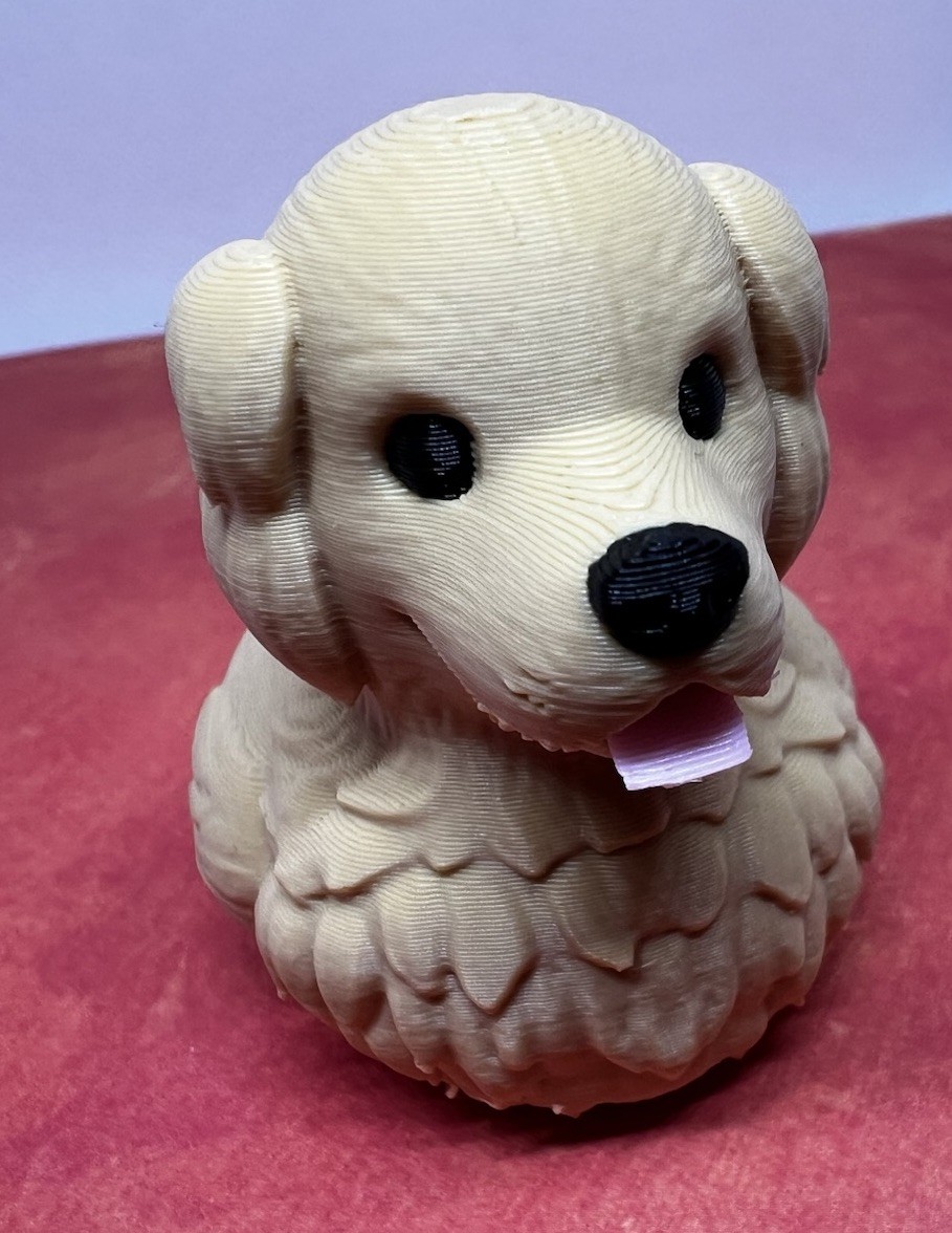 Golden Retriever Dog Duck Figure Puppy Pink Tongue 3D Crafted JEEP Driver NEW