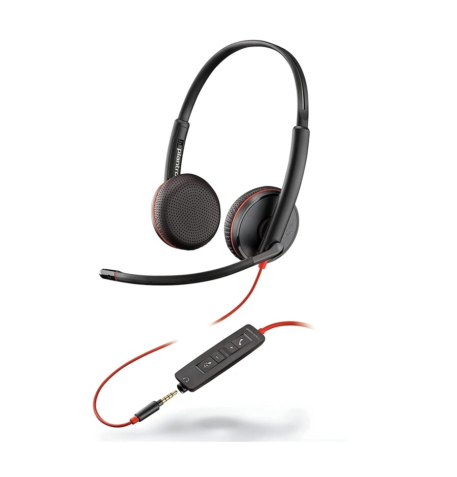 NEW ~ PLANTRONICS BLACKWIRE Stereo Headset C3225 USB-A - 209747-101 Free Ship!