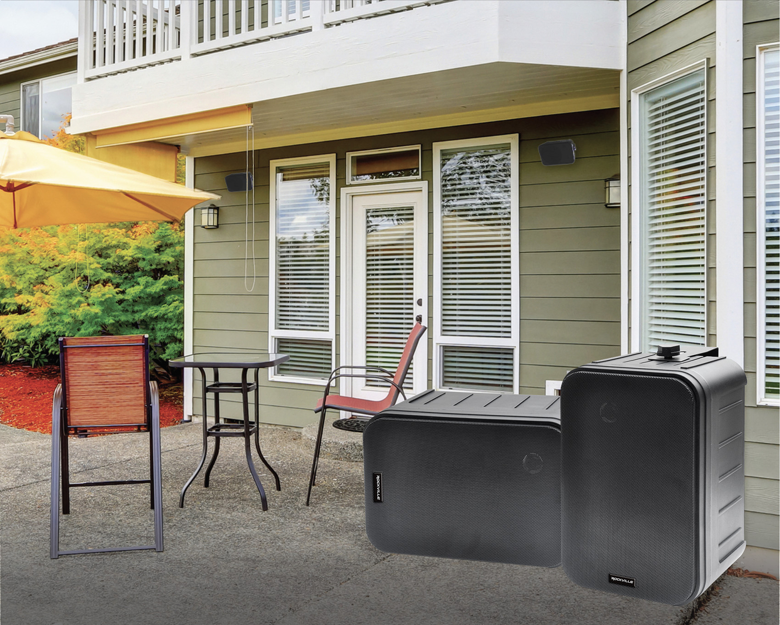 Pair Rockville HP65S Black 6.5" 250w Indoor/Outdoor Swivel Home Theater Speakers