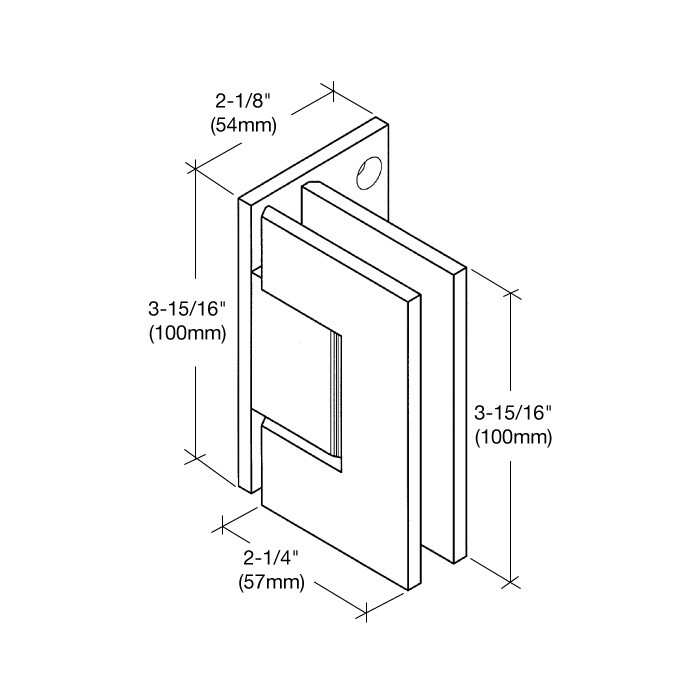 Matte Black Vienna 044 Series 5 Degree Pre-Set Wall Mount Offset Back Plate Hing