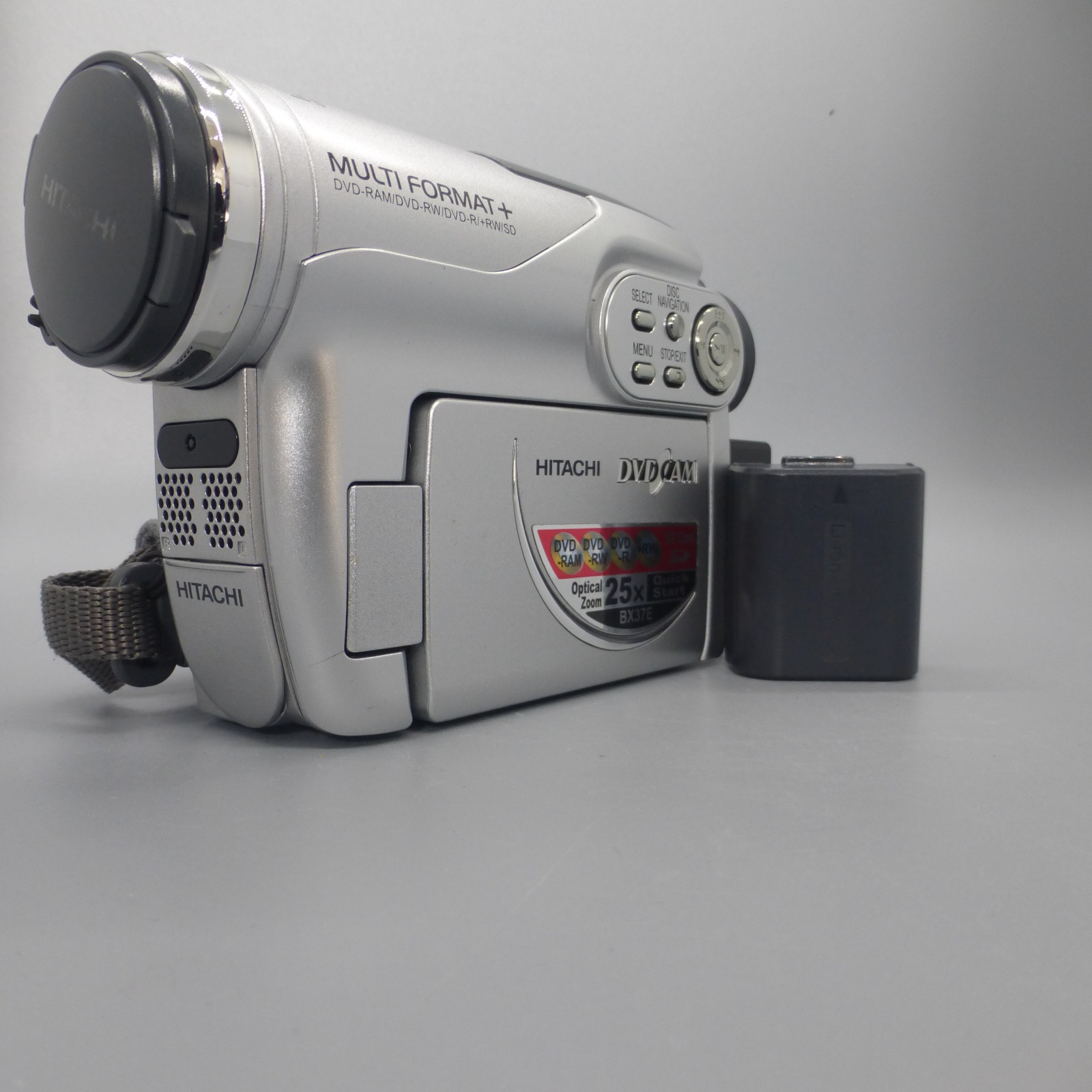 Hitachi DVDCAM DZ-BX37E Handheld Mini DVD Camcorder Silver Tested
