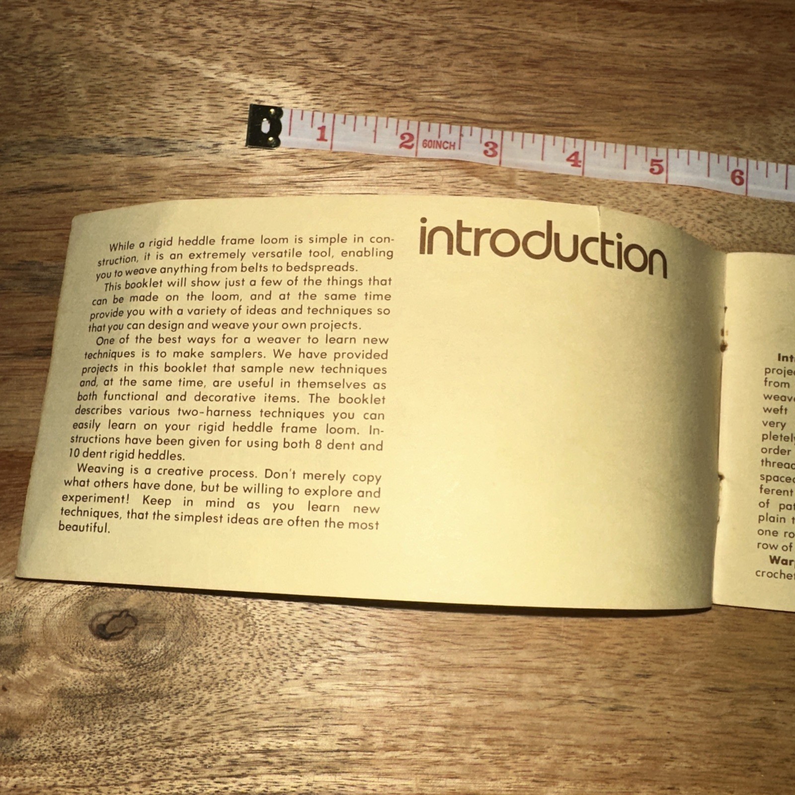 Vintage Rigid Heddle Frame Loom Instruction Book