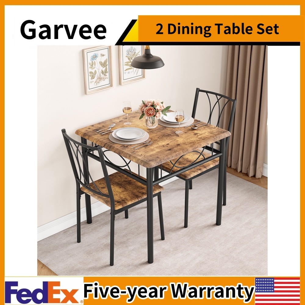 🔥Dining Table Set for 2 Kitchen Table and Chairs for 2 Metal and Wood Chairs NE