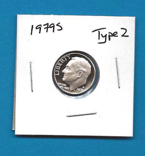 1979 S Proof Type 2 Roosevelt Dime-Clear S Mint Mark