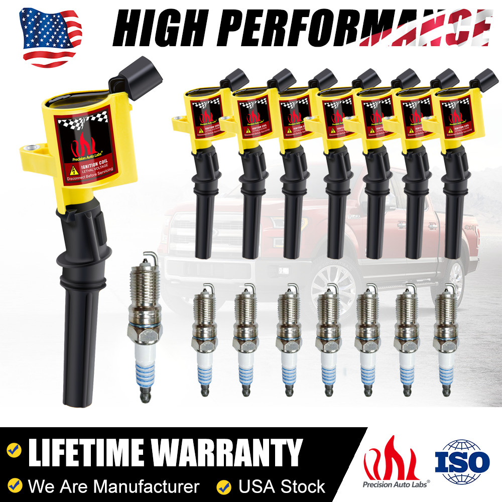 8* Ignition Coils and Iridium Spark Plugs  Set For Ford F-150 4.6L 5.4L V8 DG508