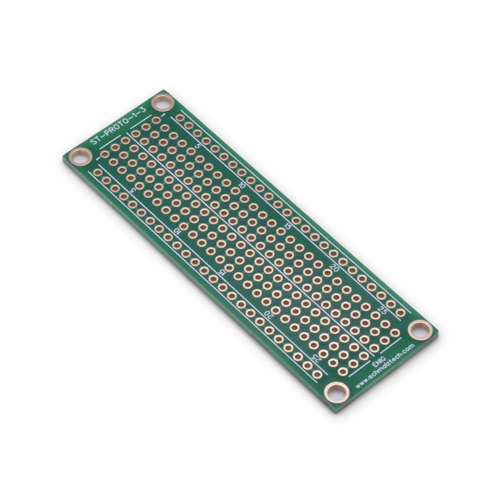Premium 1" x 3" Protoboard PCB, ENIG Prototyping PCB, ST-PROTO-1-3
