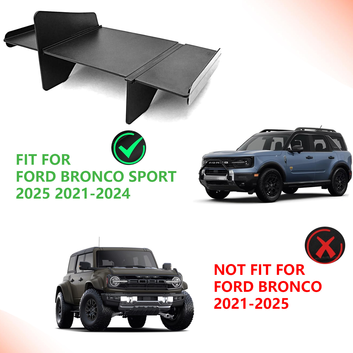 Center Console For Best Bronco Sport 2021-2025 2026 Glove Organizer Storage Tray