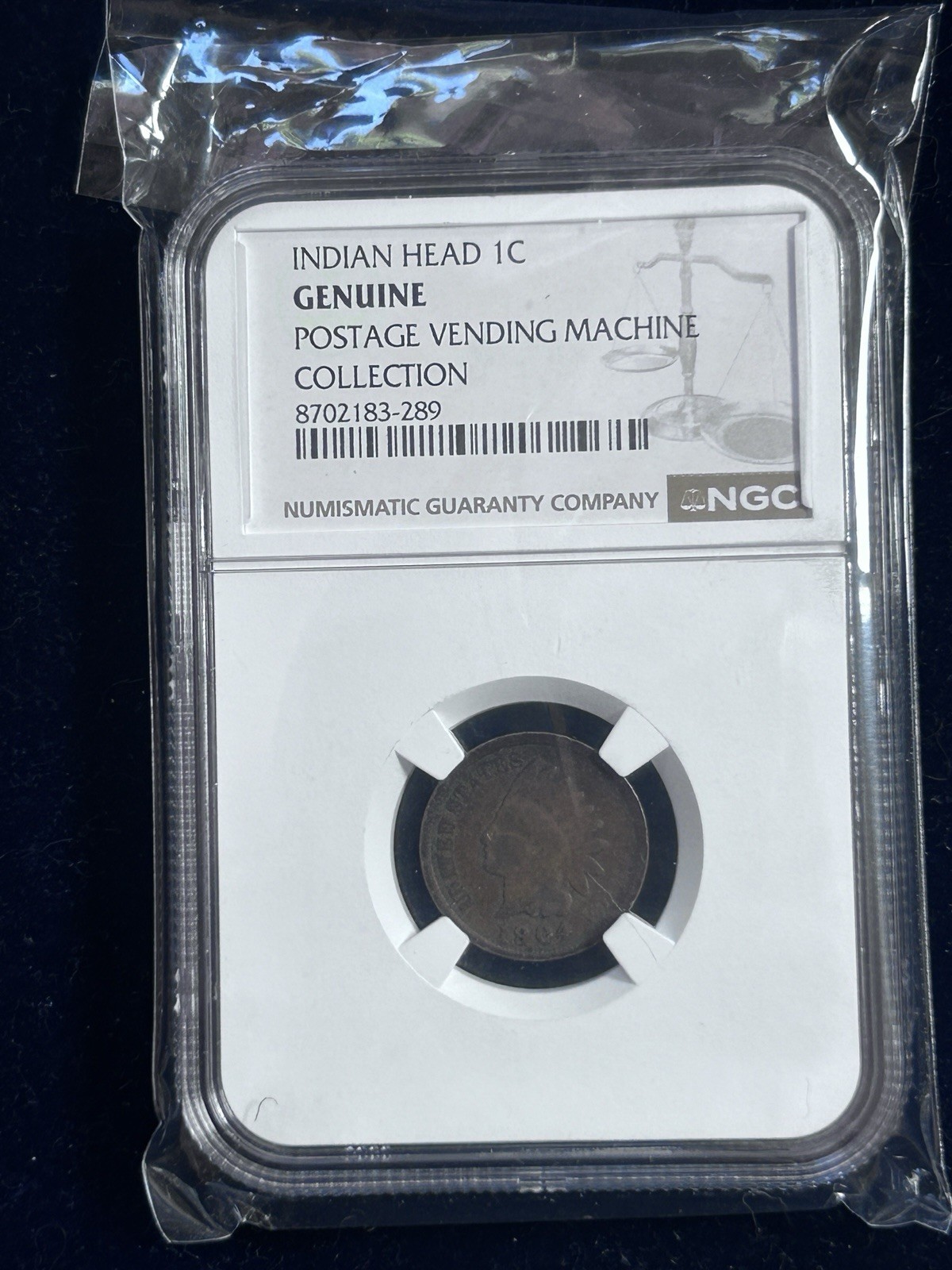 1904 Indian Head 1C Postage Vending Machine Collection NGC Genuine
