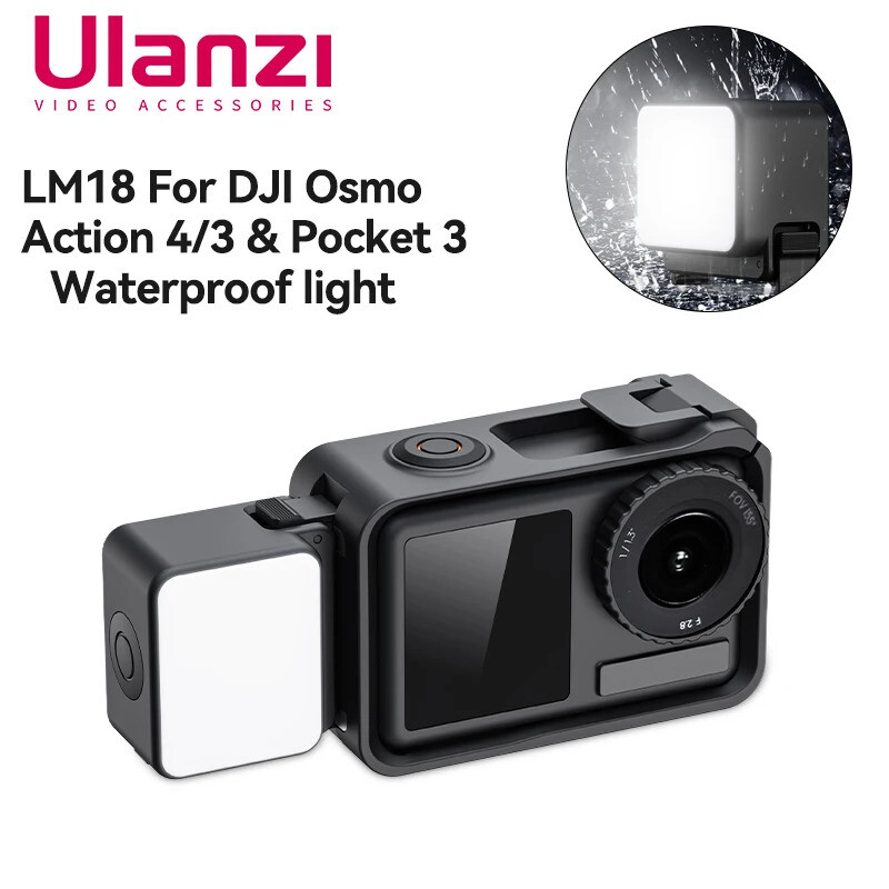 Ulanzi LM18 Mini LED Video Fill Light for DJI Action 4/3 &Pocket 3 Action Camera