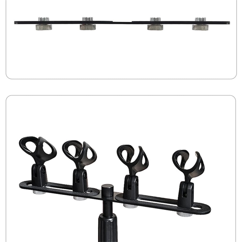 CH4 Mini 4 Mic Mount Bar 5/8Inch Thread Fits Microphone Stand Boom Arm Hold