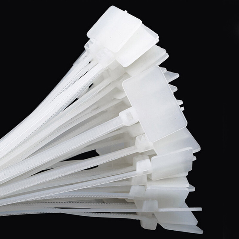 3mm 4mm Nylon Plastic Self-Locking Label Tie Network Cable Marker Wire Strap Zip