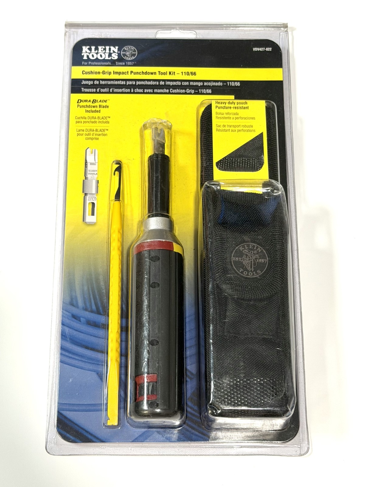 NEW Klein Tools Cushion-Grip Impact Punchdown Tool Kit, VDV427-822
