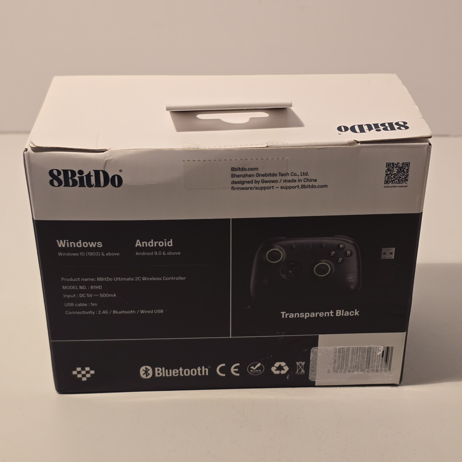 8BitDo Ultimate 2C Wireless Controller for 2C, Transparent Black