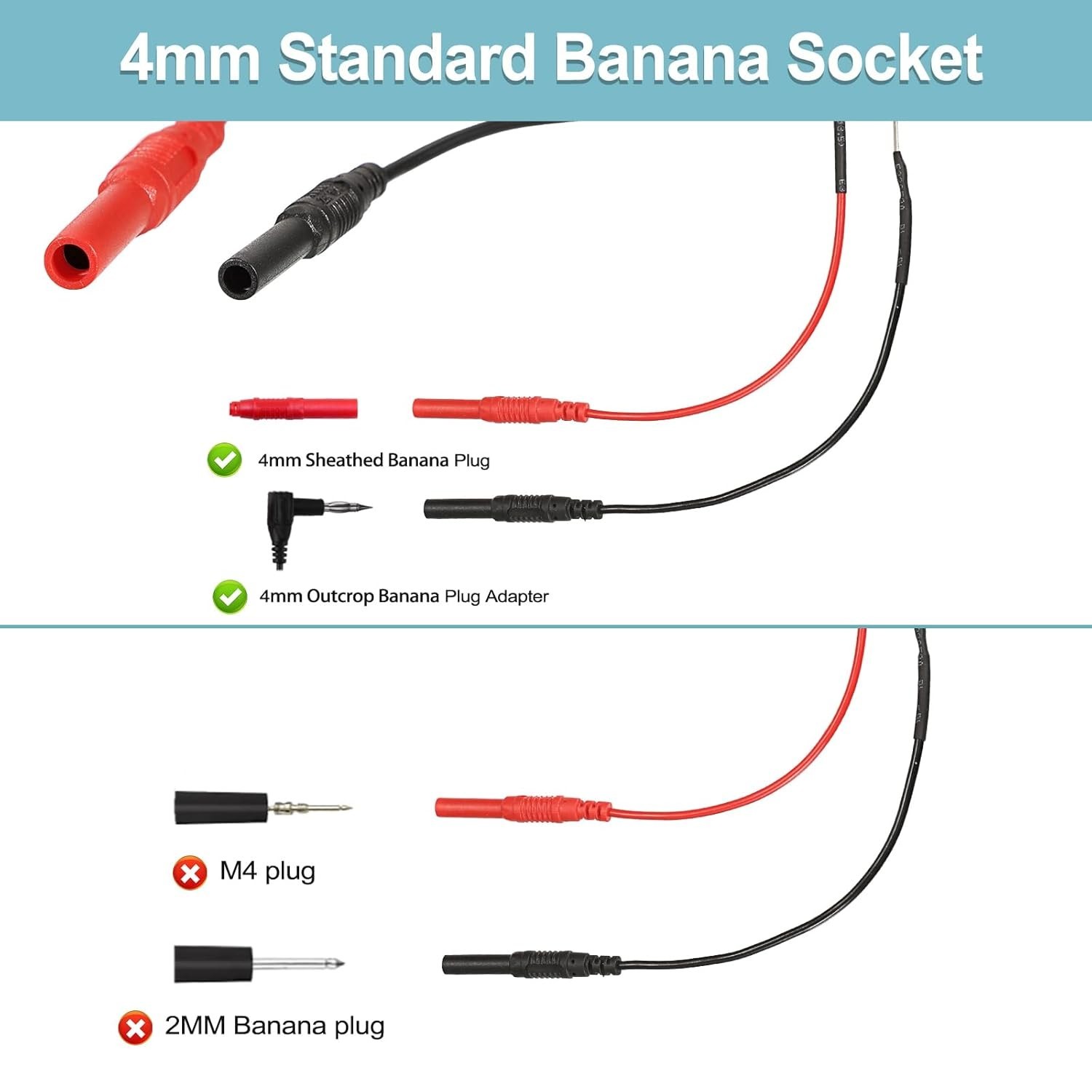 Versatile Spoon Back Probe Kit - 2 PCS with 25V/10A Rating for Safe Testing