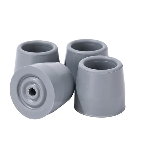4 Pack 1 Inch Rubber Walker Tips Heavy Duty Replacement Skid Resistant Commode