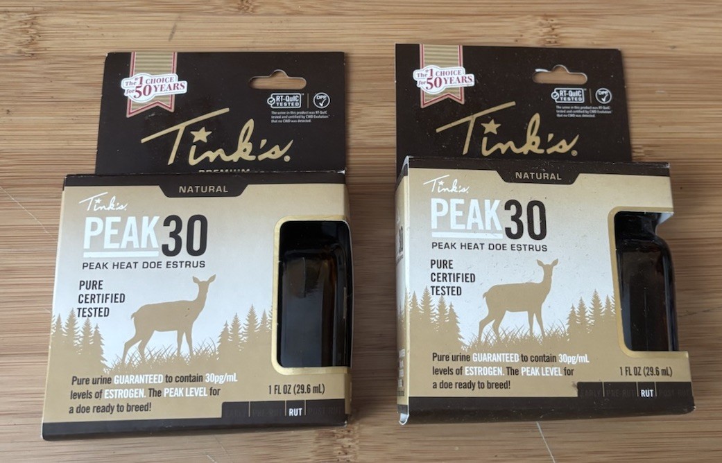2 New Tink's W6221 Peak 30 Heat Premium Doe Estrus 1 oz Bottles