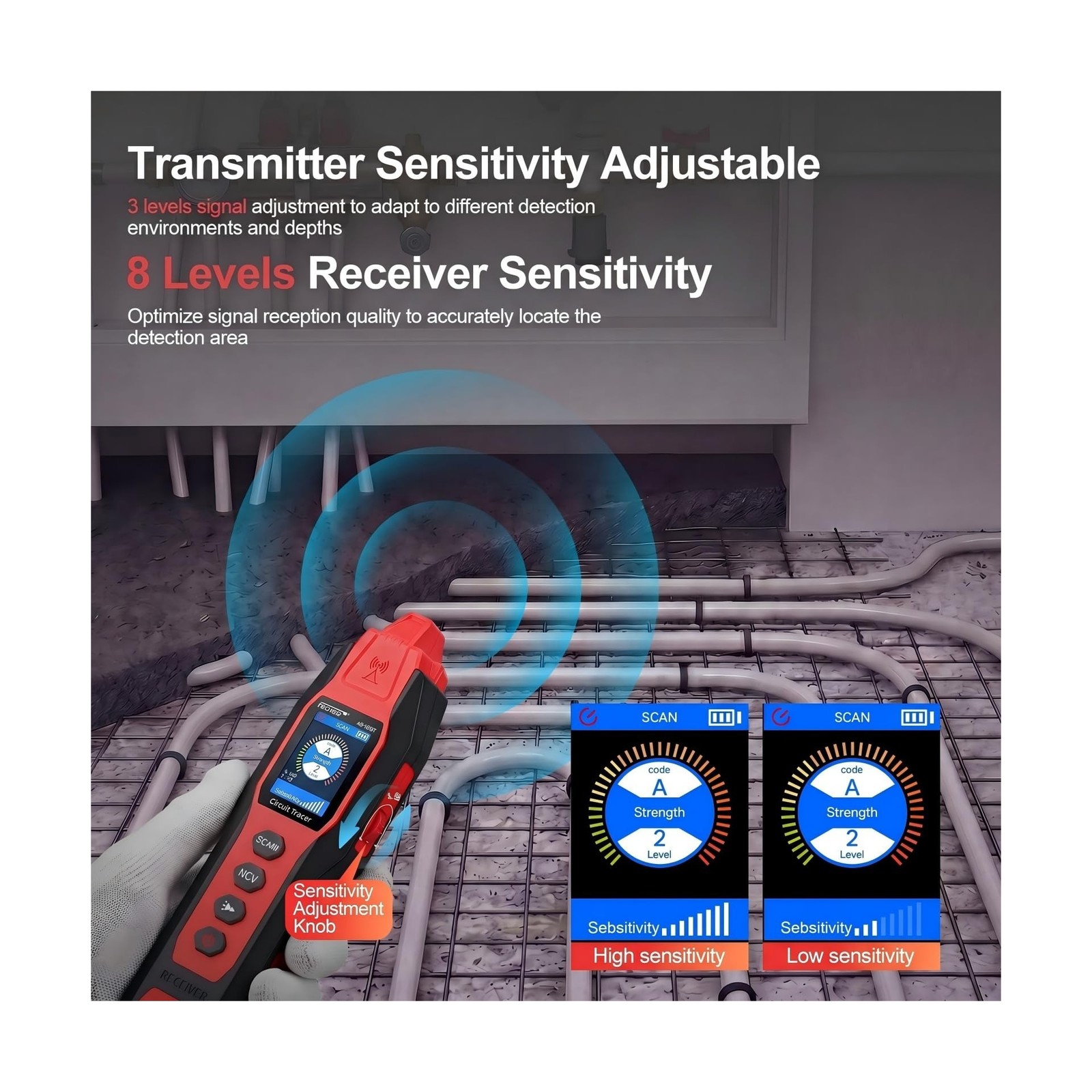 Underground Wire Locator - Upgraded Cable Locator with Digital Multimeter, Re...