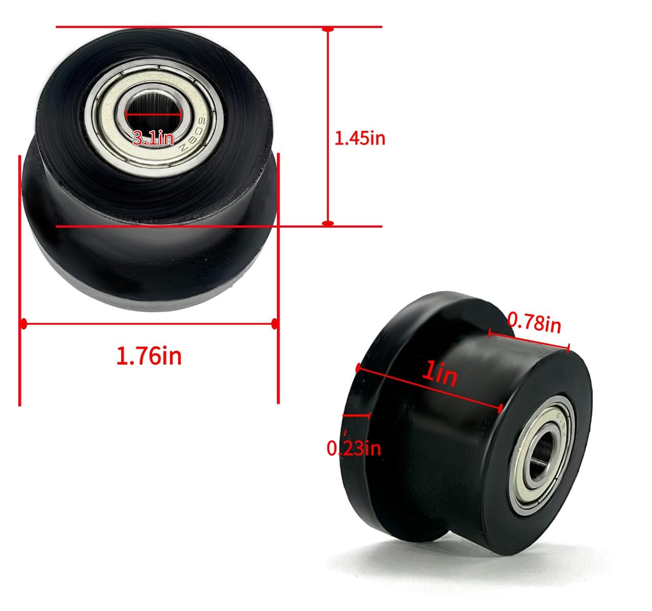 4-Pack Universal Gym Machine Roller Wheels - Heavy-Duty Black Plastic Rollers...