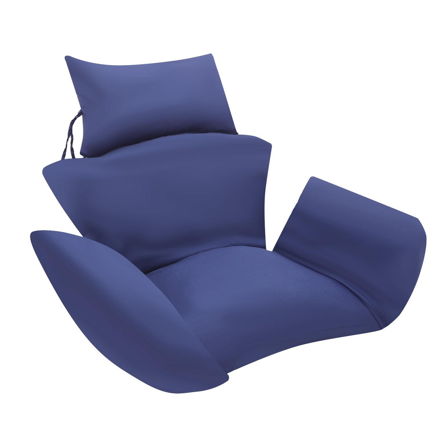 Dark Blue Egg Chair Cushion with Detachable Headrest Replacement Pad Washable