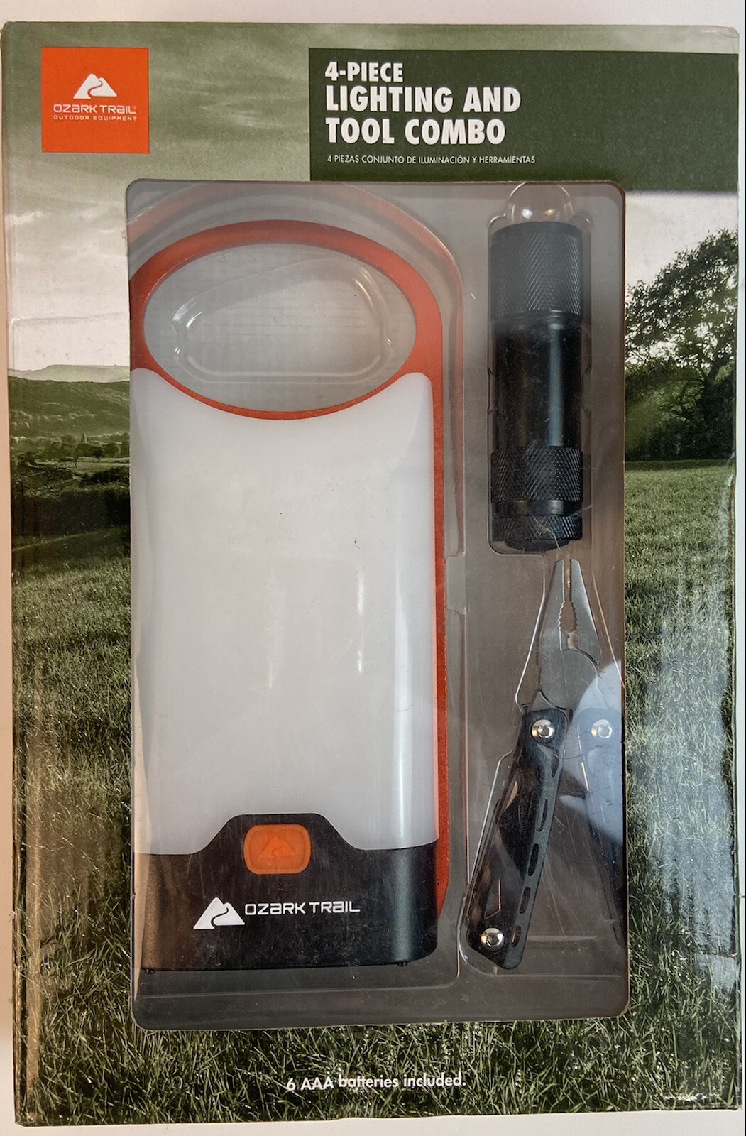 Ozark Trail Outdoor Lantern Flashlight Tool Lighting 4 pc Combo Set w/ Batteries