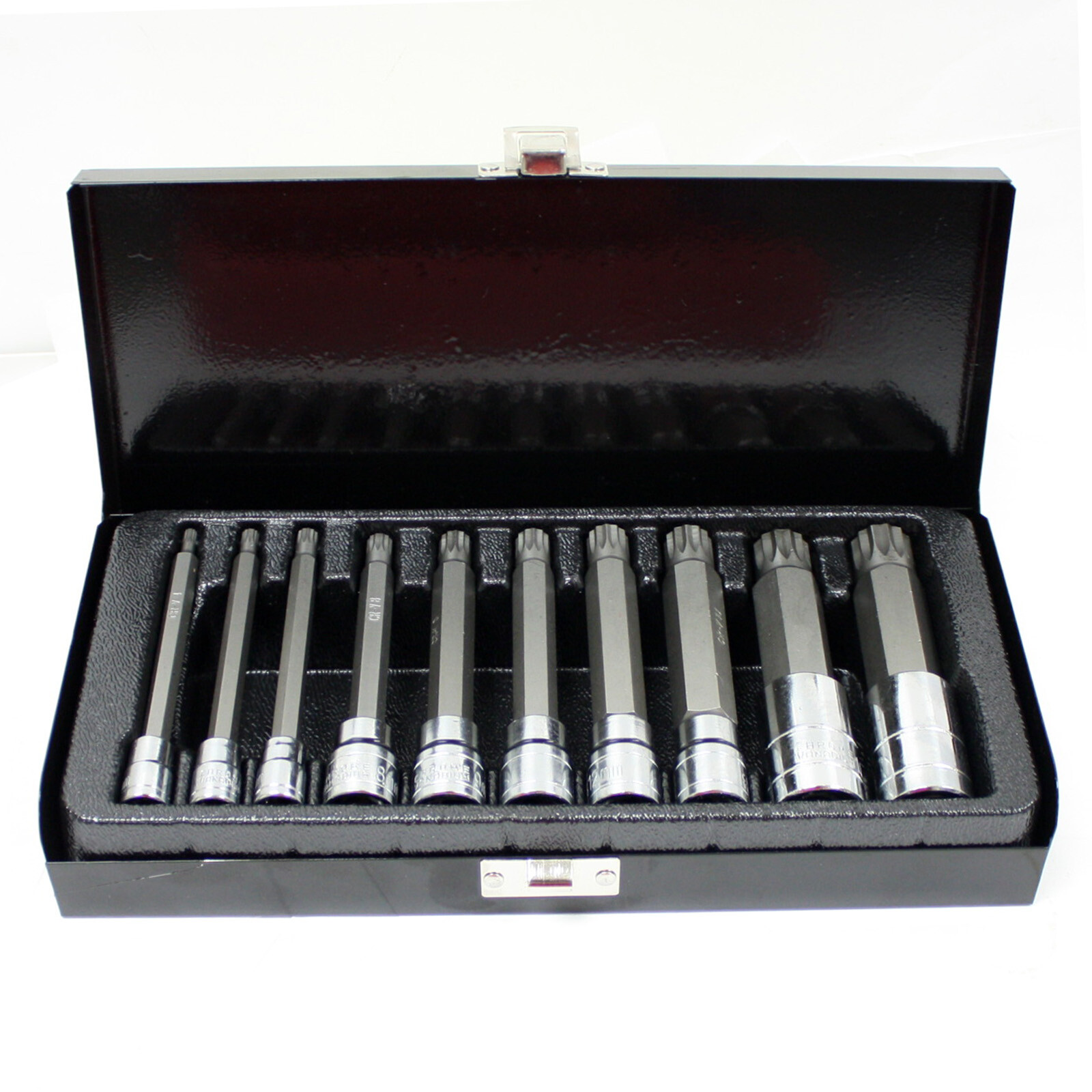 10 pc XZN Triple Square LONG Spline Socket Bit Set