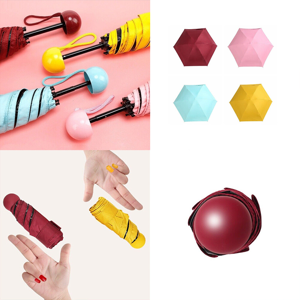 US 1 Pcs Mini Compact Umbrella Windproof Travel Sun Rain Capsule UV Protection