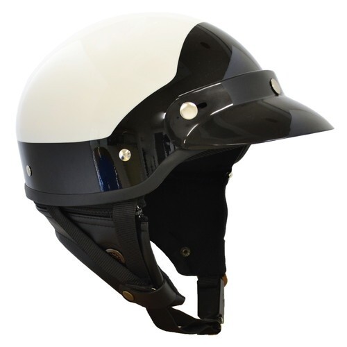 Marushin Half Helmet MP-110 Police Style White Black