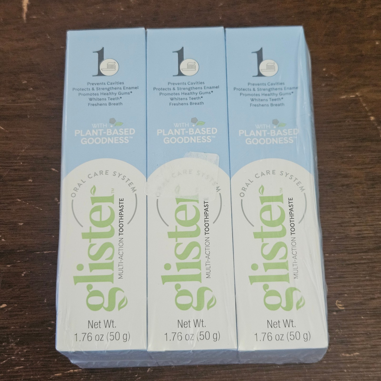 Lot of (6) Glister Multi-Action Plant-Based Toothpaste Travel Size 1.76 oz