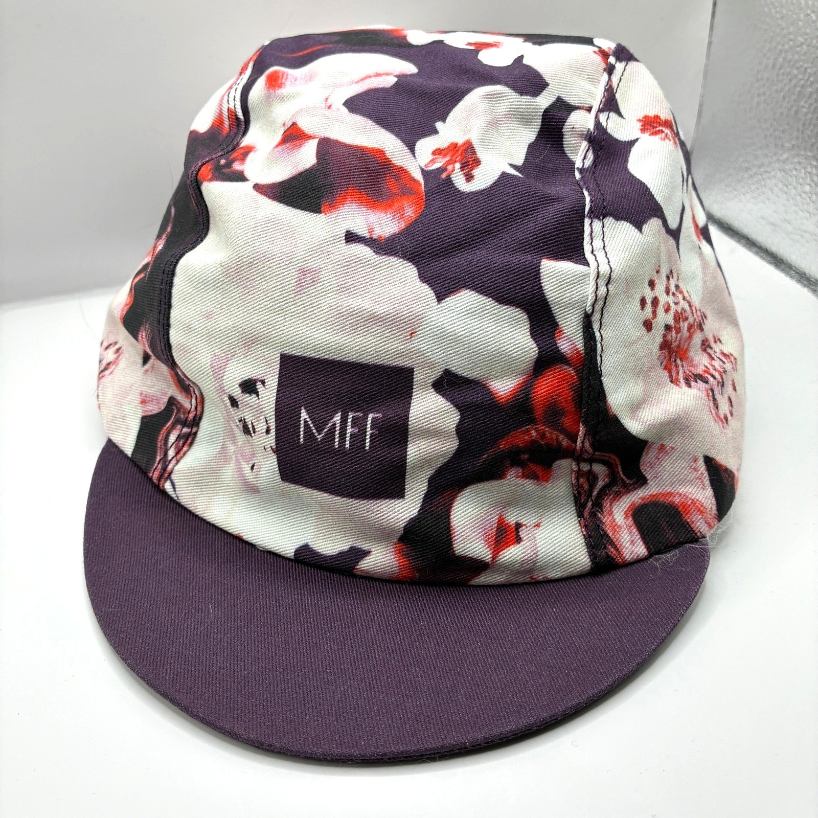 Machines for Freedom Purple Floral Printed Cycling Cap Womens OS Cotton Packable