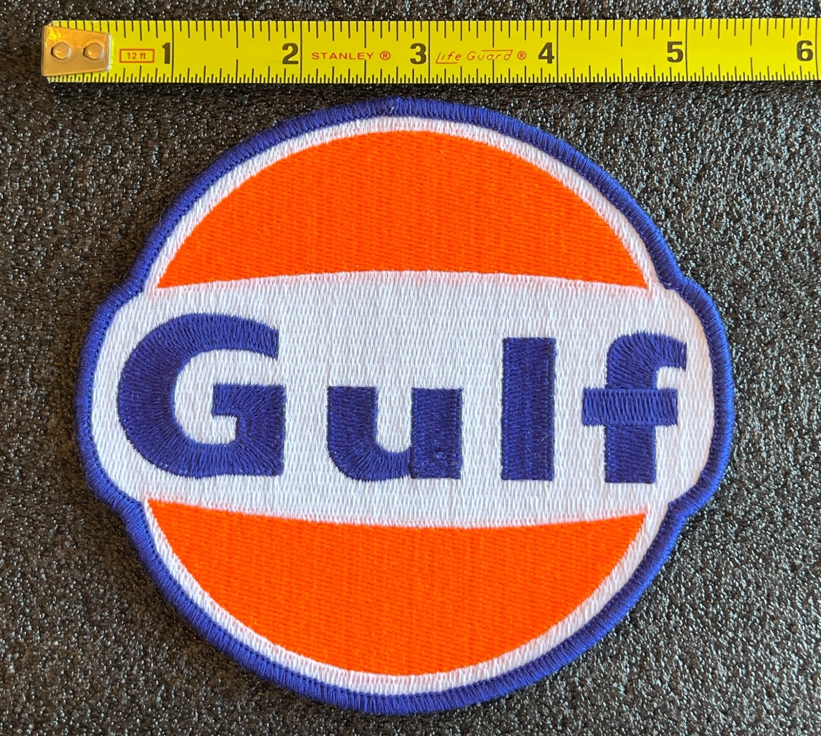 NEW 5 INCH "LARGE" GULF Oil Embroidered Patch  -Brand New  -JACKET SIZE!!!