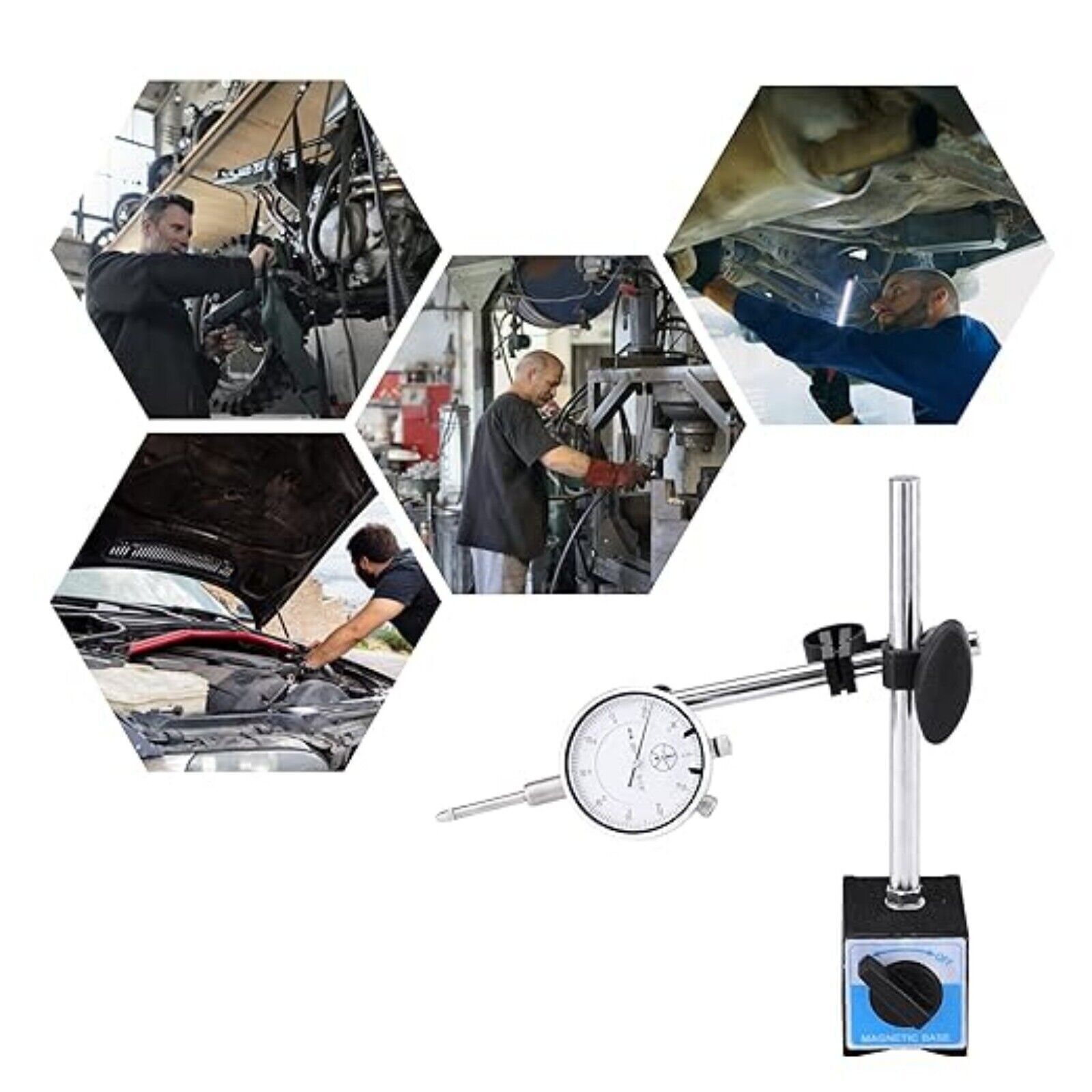 Dial Indicator with Magnetic Base and Point Precision Inspection Set