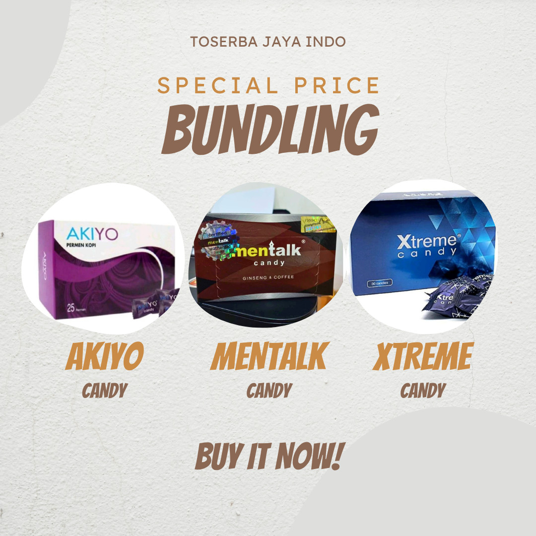 BUNDLING 3 BOX - Aki yo Me ntalk Xtre me Candy Snack Ginseng Coffee Special