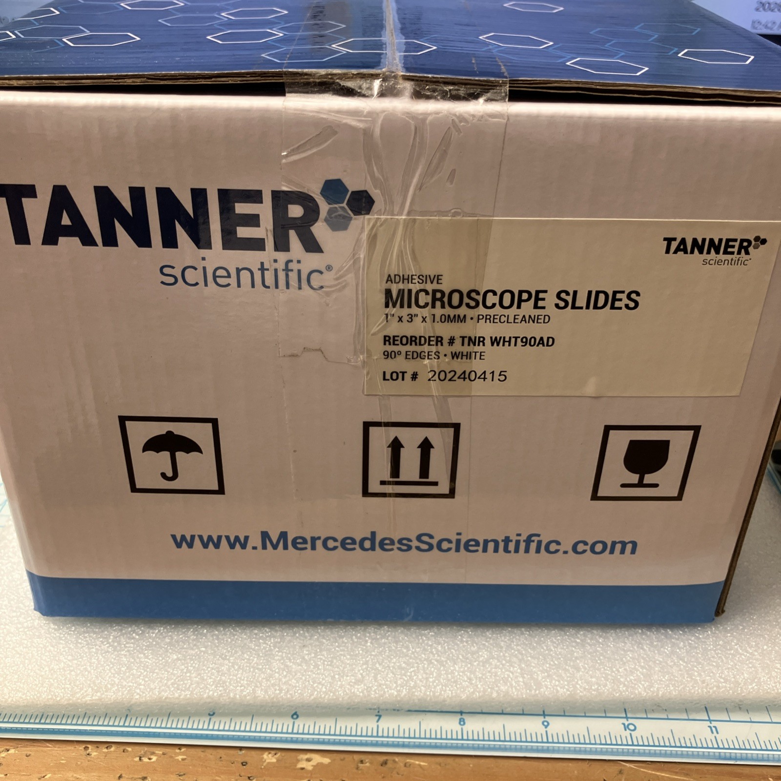 NEW Case of 1440 Tanner Scientific Microscope Slides # TNR WHT90AD 20 Pks of 72.