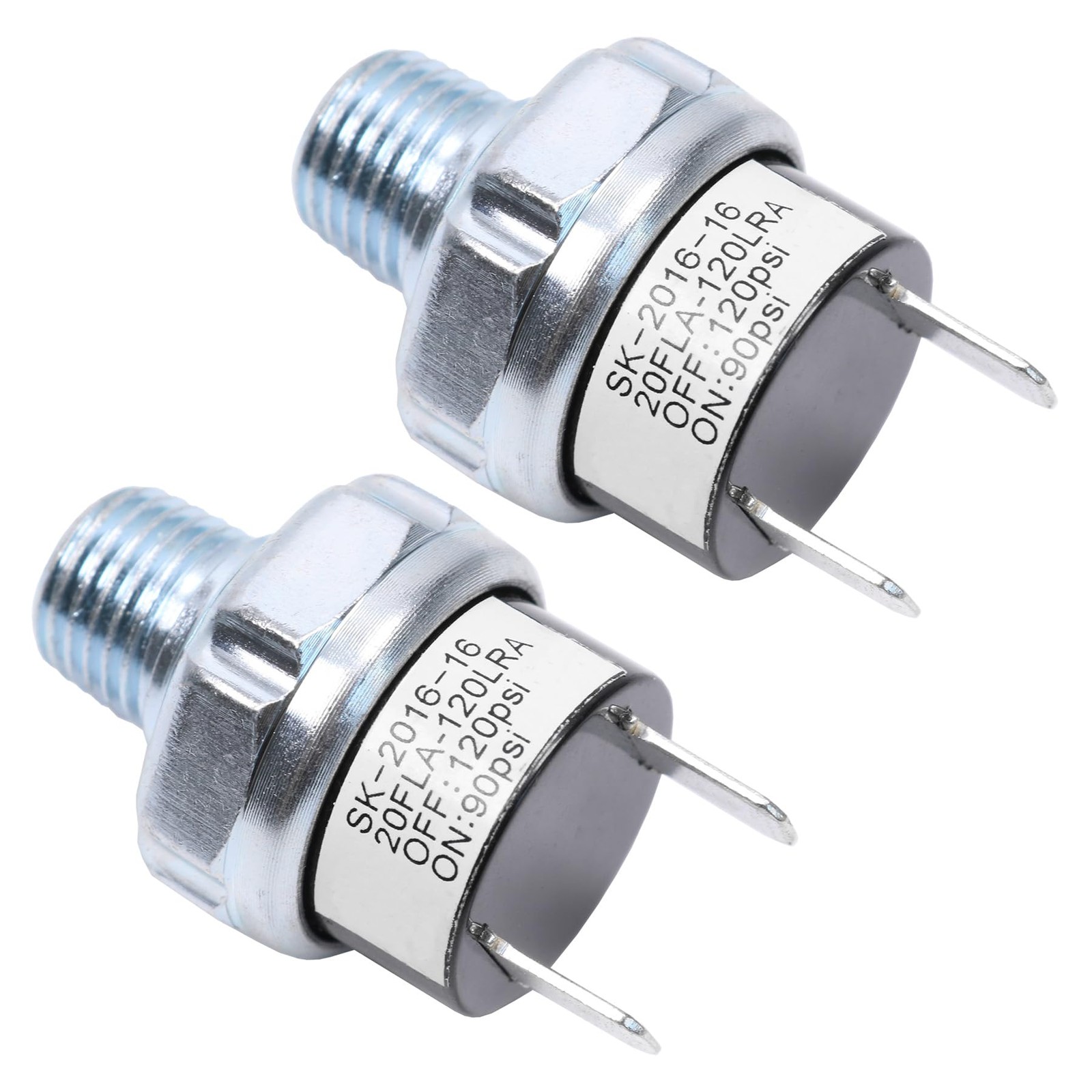 2 PCS Air Pressure Switch 90120 PSI Tank Mount Thread 1/4 Inch NPT 12V/24V