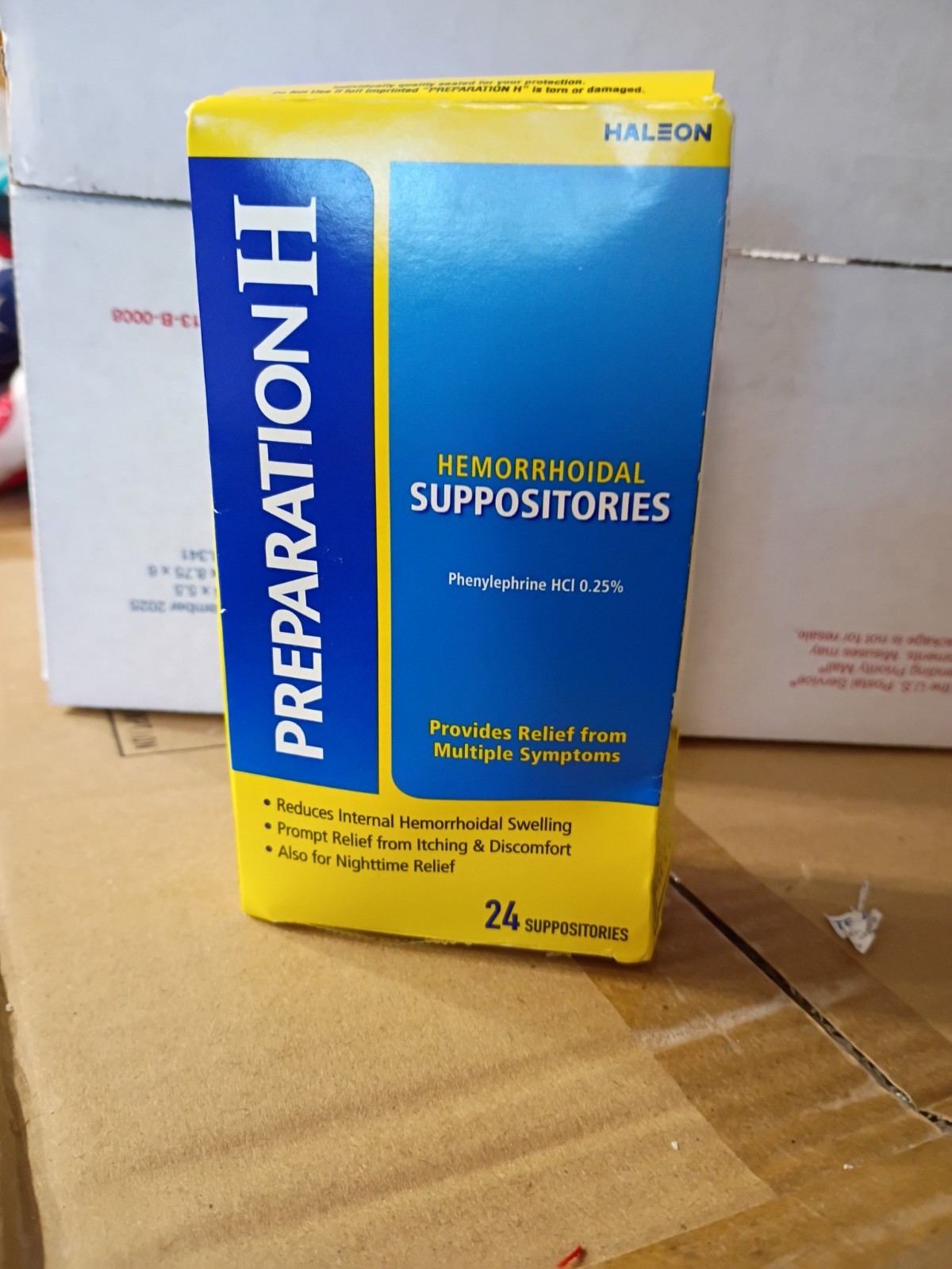 PREPARATION H Hemorrhoid Suppositories Adult 24Ct (1 BOX)